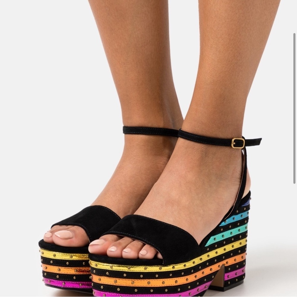 Kurt Geiger Shoreditch Rainbow Wedge Sandal Size 38.5